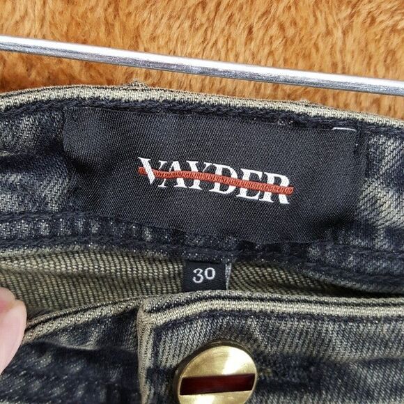 VAYDER Jeans Mens Size 30 Gray Charcoal Tan Wash Straight Leg Luxury Denim $435 - Picture 4 of 10